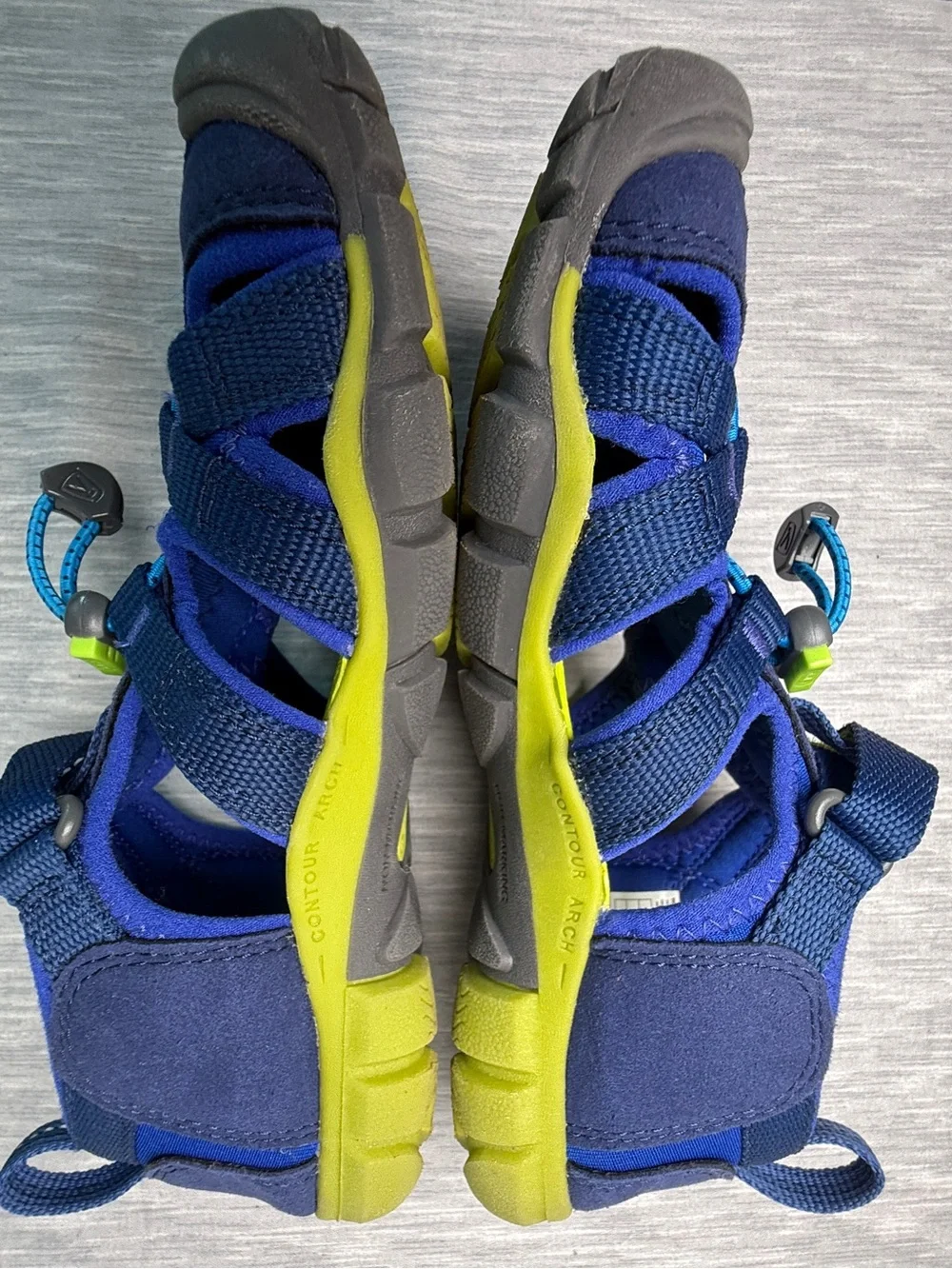 Keen Newport H2 Navy Blue Lime Green Kids Sandals Sz 1